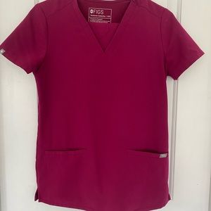 Figs dark magenta scrubs
